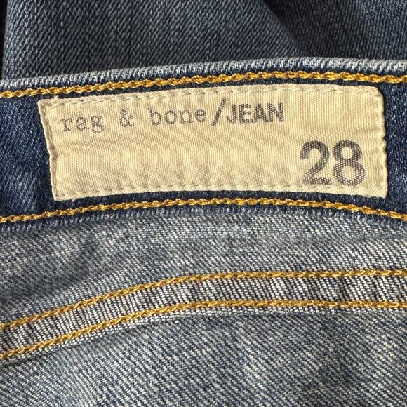 Rag & Bone SZ 28 The Dre Boyfriend Jeans Bradford Low-Rise Zip-Fly Whiskered - Picture 8 of 11